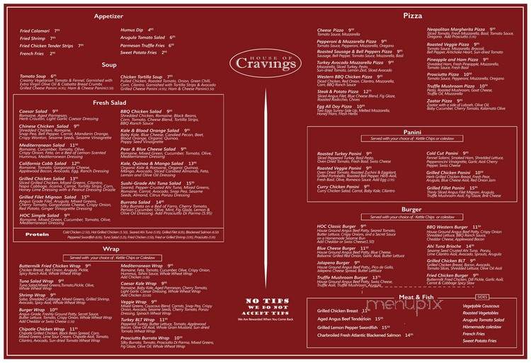 House of Cravings - Beverly Hills, CA menu_pic