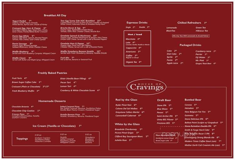House of Cravings - Beverly Hills, CA menu_pic
