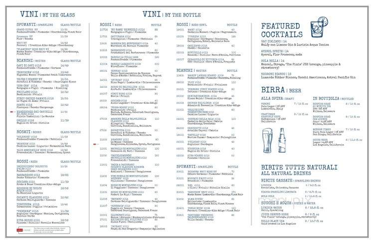 Il Pesce Cucina at Eataly - Los Angeles, CA menu_pic