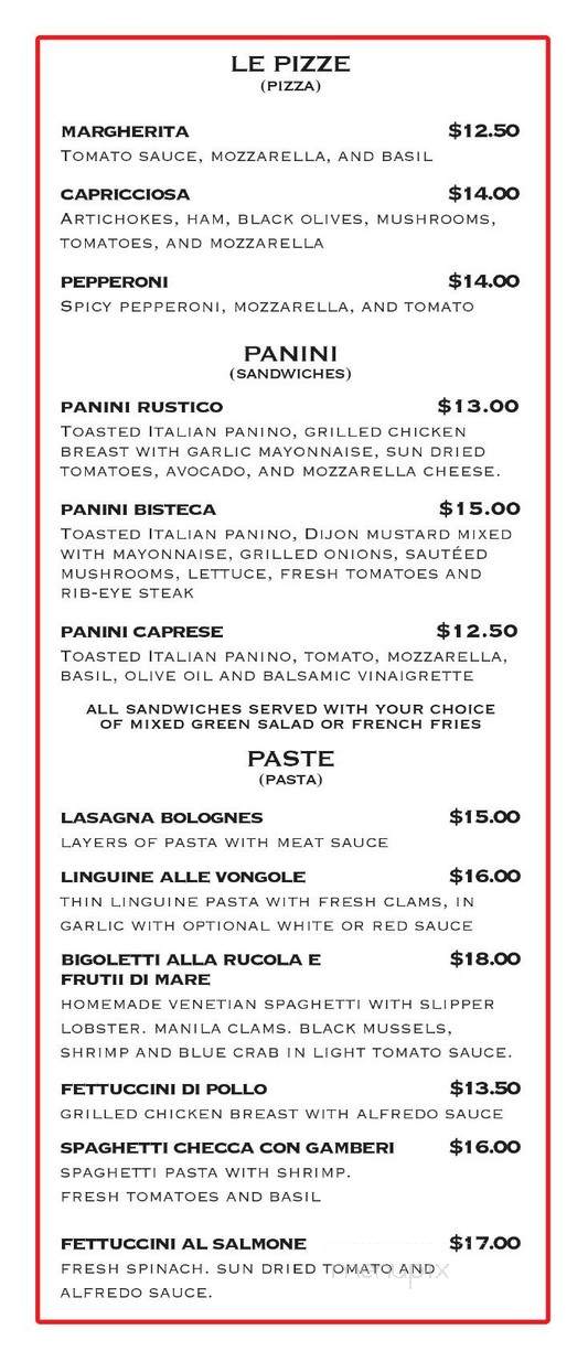 Il Tiramisu Italian Cuisine - La Mirada, CA menu_pic