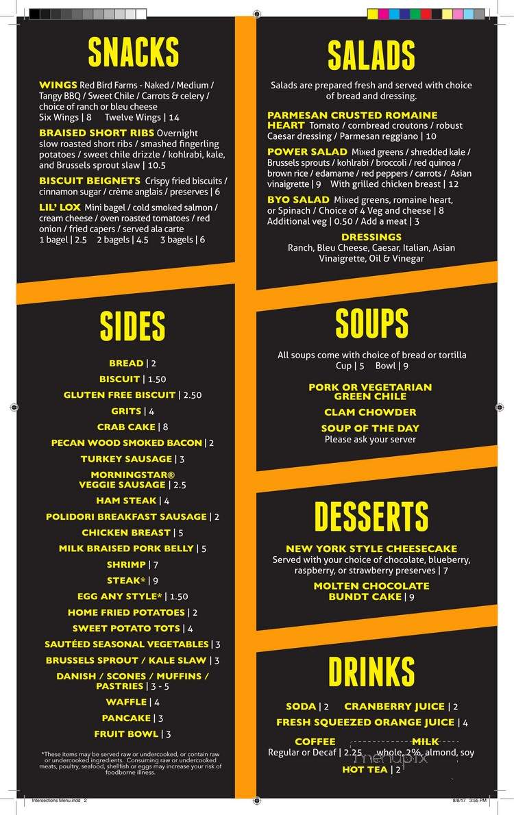 Intersection - Denver, CO menu_pic