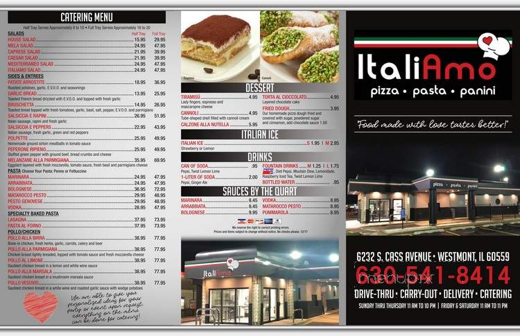 ItaliAmo - Westmont, IL menu_pic