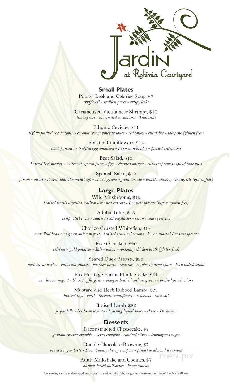 Jardin at Robinia Courtyard - Madison, WI menu_pic