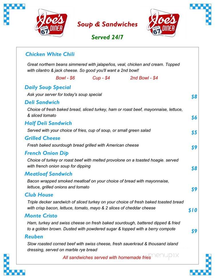 Joe's Diner - Cripple Creek, CO menu_pic