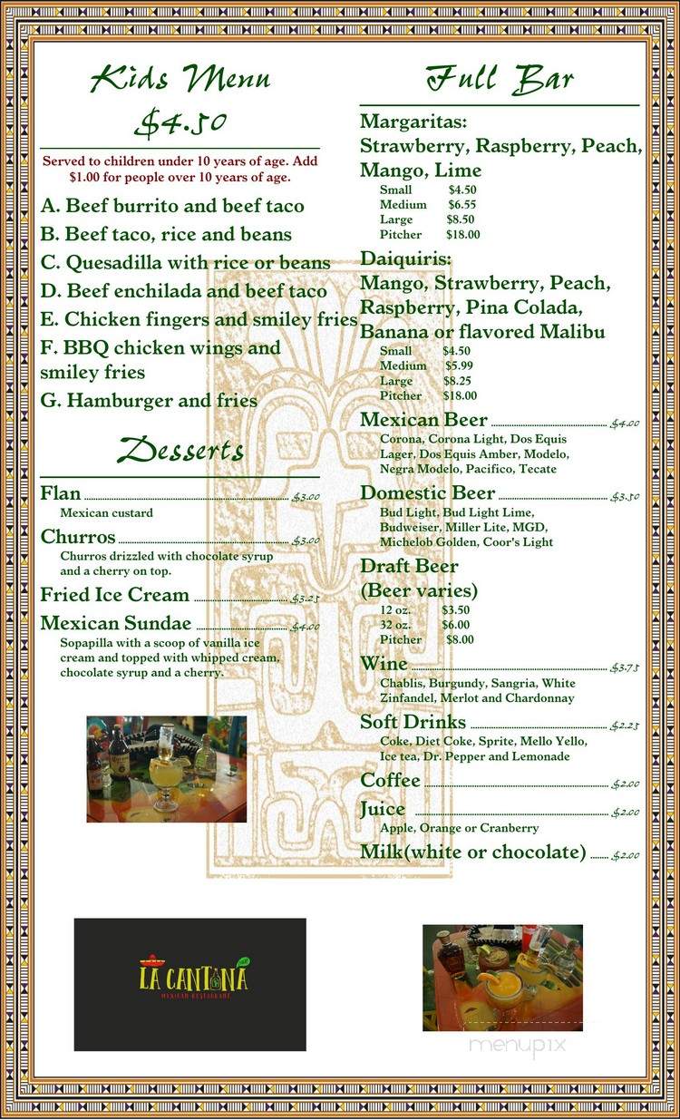 La Cantina - Hancock, MI menu_pic