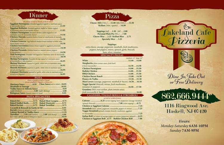 Lakeland Cafe & Pizzeria - Haskell, NJ menu_pic