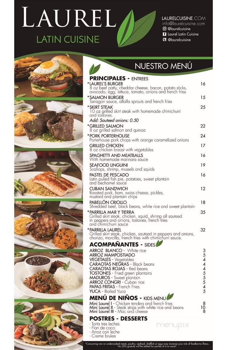 Laurel Latin Cuisine - Orlando, FL menu_pic