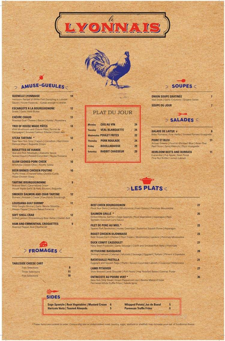 Le Lyonnais - Pittsburgh, PA menu_pic