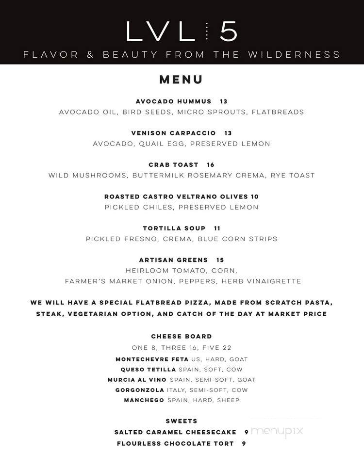 Level 5 - Albuquerque, NM menu_pic
