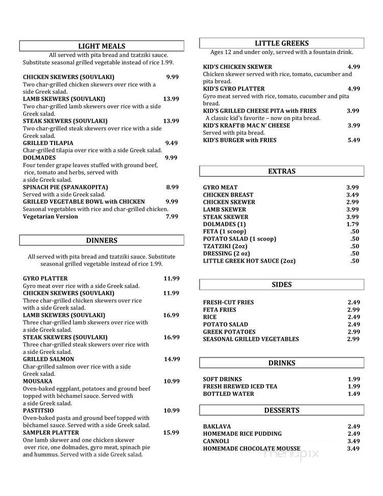 Little Greek Fresh Grill - Lakewood Ranch, FL menu_pic