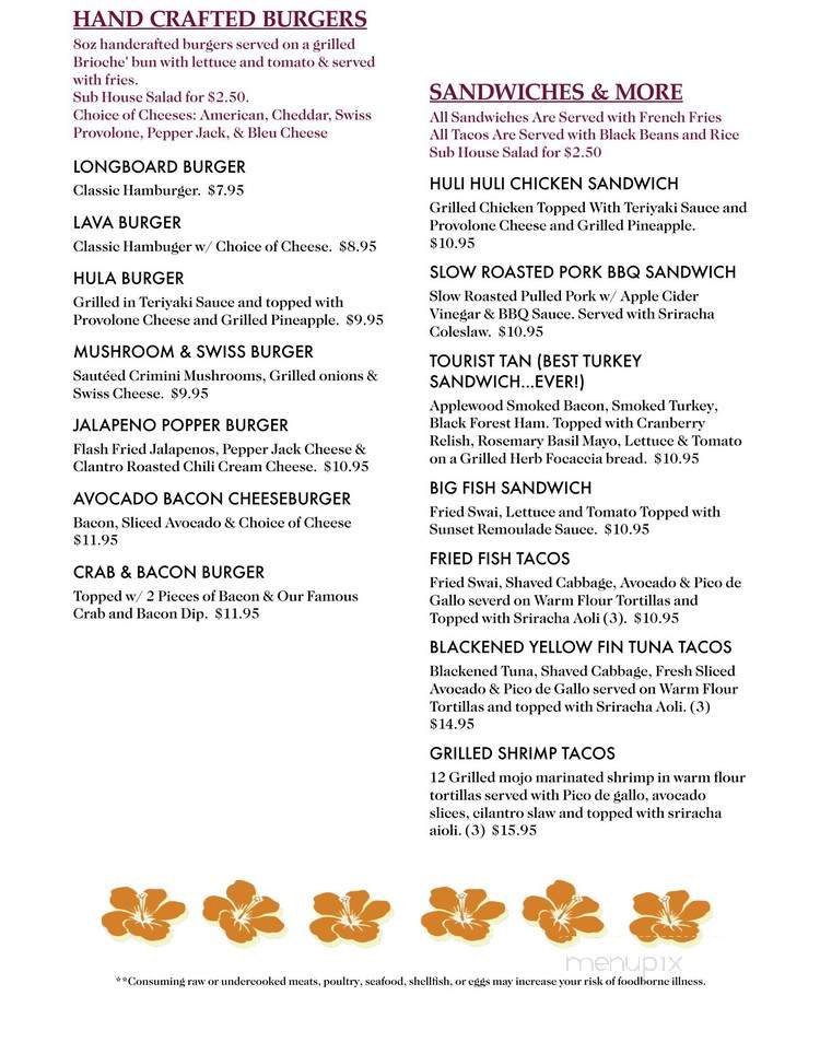 Longboards East Beach - Norfolk, VA menu_pic