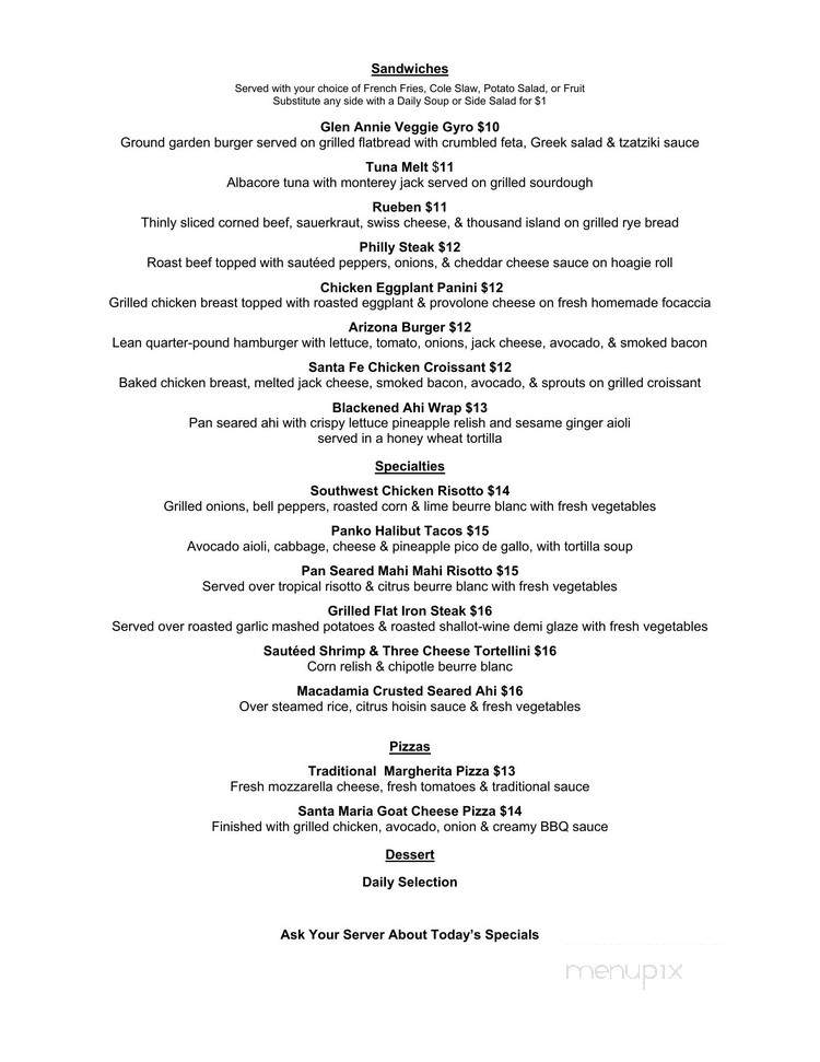 Frog Bar & Grill (Glen Annie Golf Club) - Goleta, CA menu_pic