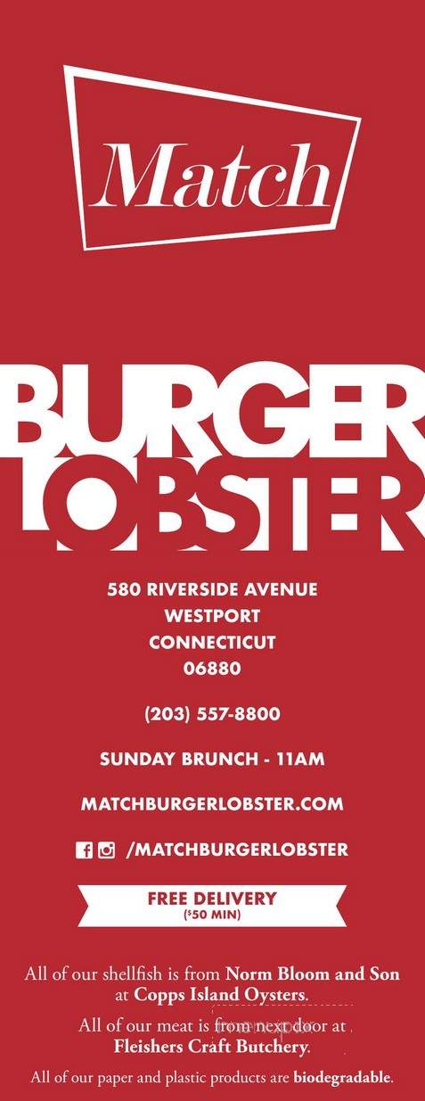 Match Burger Lobster - Westport, CT menu_pic