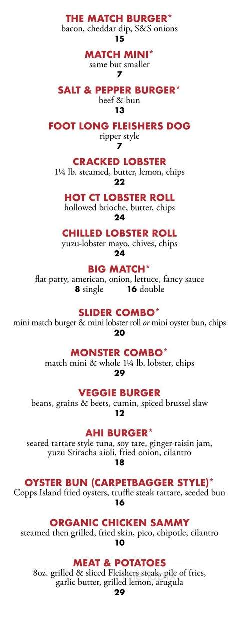 Match Burger Lobster - Westport, CT