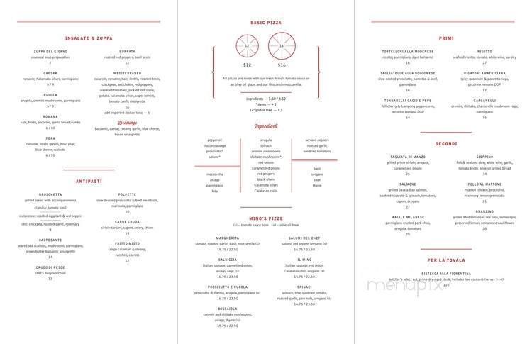 Mino's - Winnetka, IL menu_pic