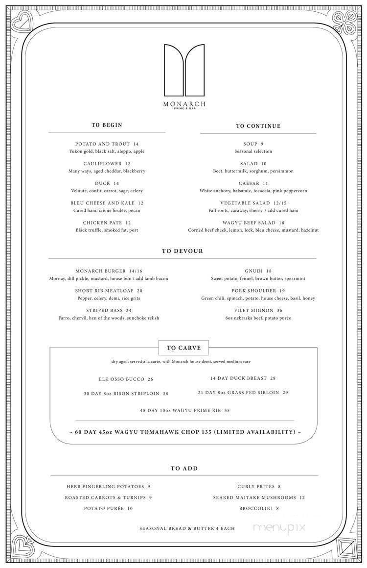 Monarch Prime & Bar - Omaha, NE menu_pic