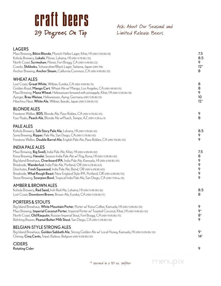 Monkeypod Kitchen - Lahaina, HI menu_pic