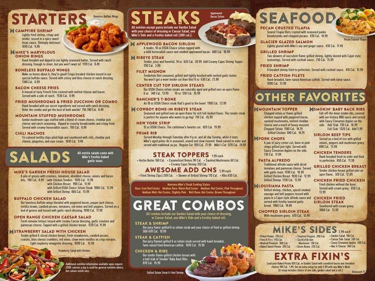 Montanna Mikes 248 - Branson, MO menu_pic