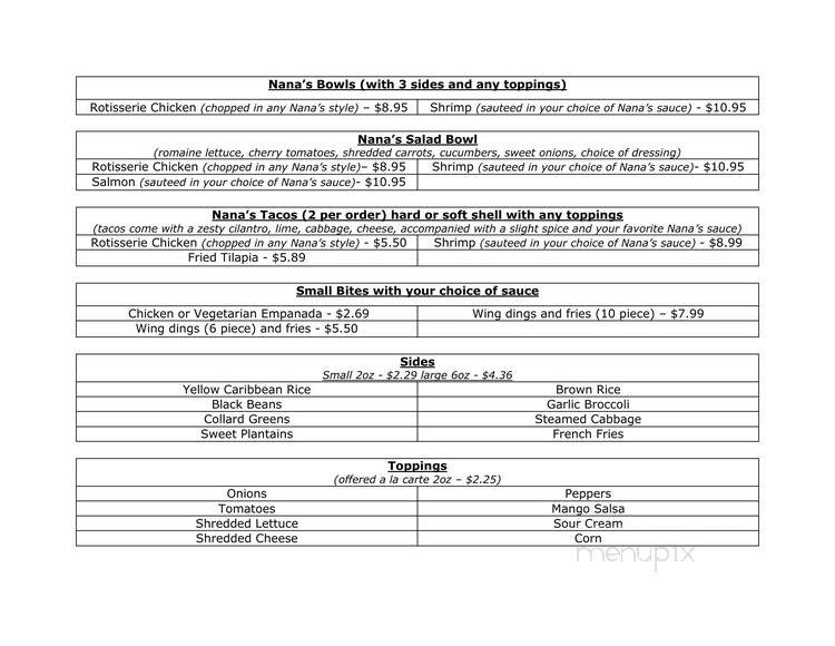 Nana's Rotisserie Chicken & Seafood - Waldorf, MD menu_pic