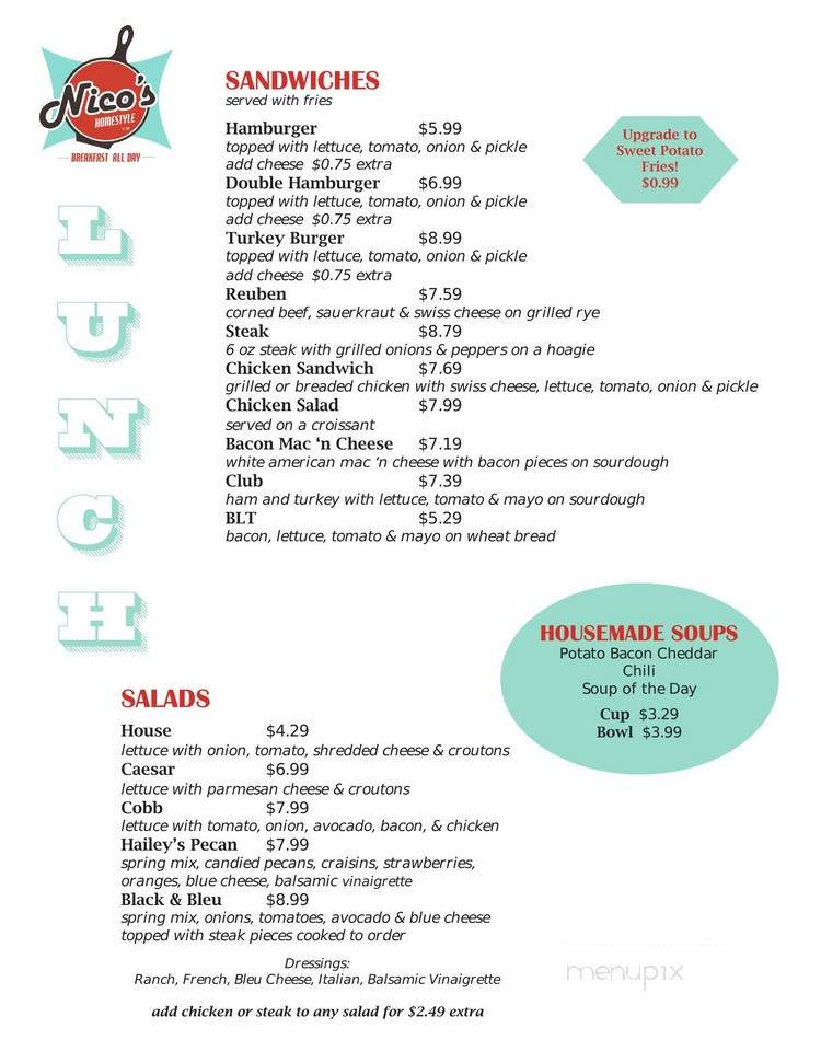 Nico's Homestyle - Springfield, IL menu_pic