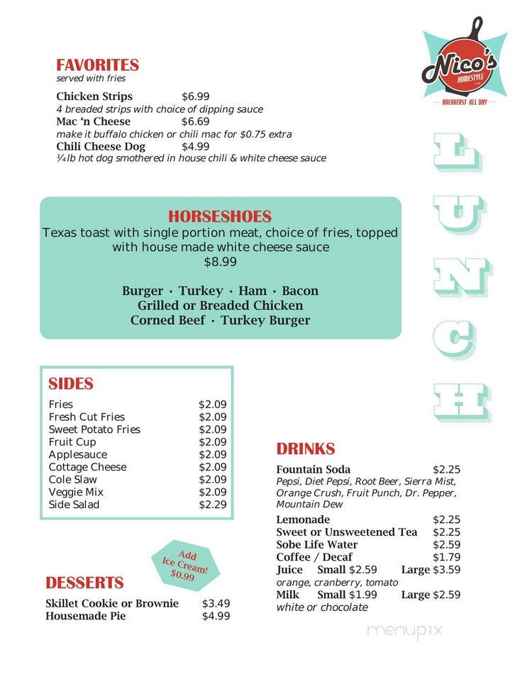 Nico's Homestyle - Springfield, IL menu_pic