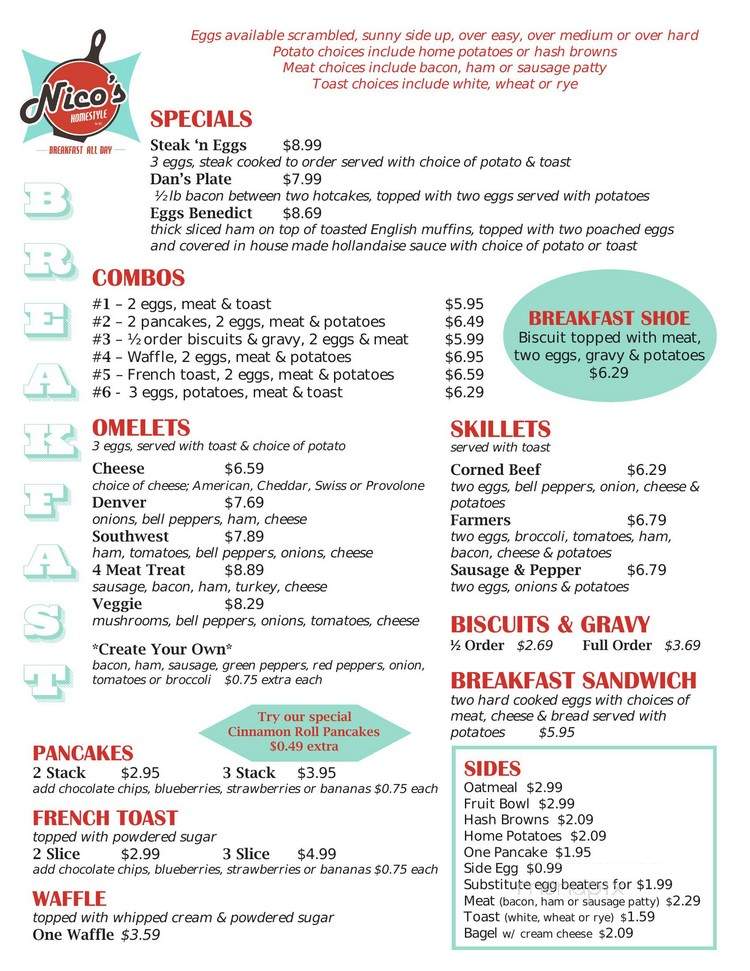 Nico's Homestyle - Springfield, IL menu_pic