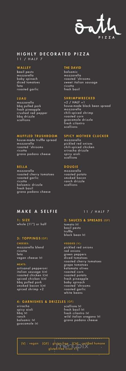 Oath Pizza - Fairfax, VA menu_pic
