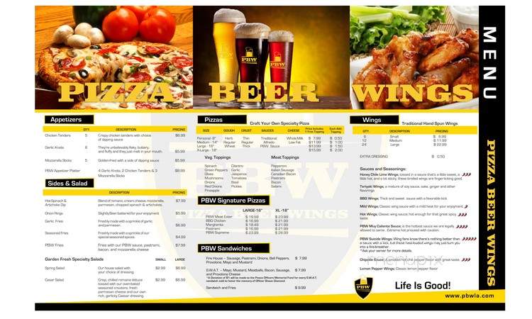 Pizza Beer And Wings - Los Angeles, CA menu_pic