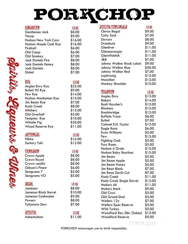 Porkchop - Merrillville, IN menu_pic
