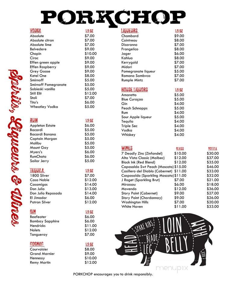 Porkchop - Merrillville, IN menu_pic