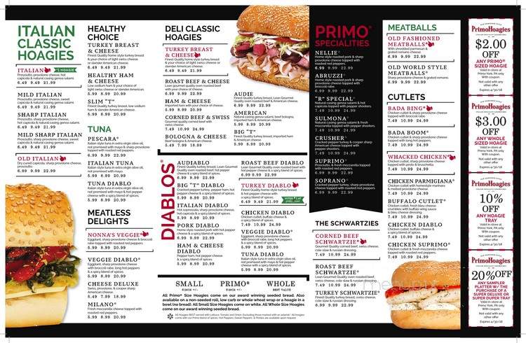 PrimoHoagies - York, PA menu_pic
