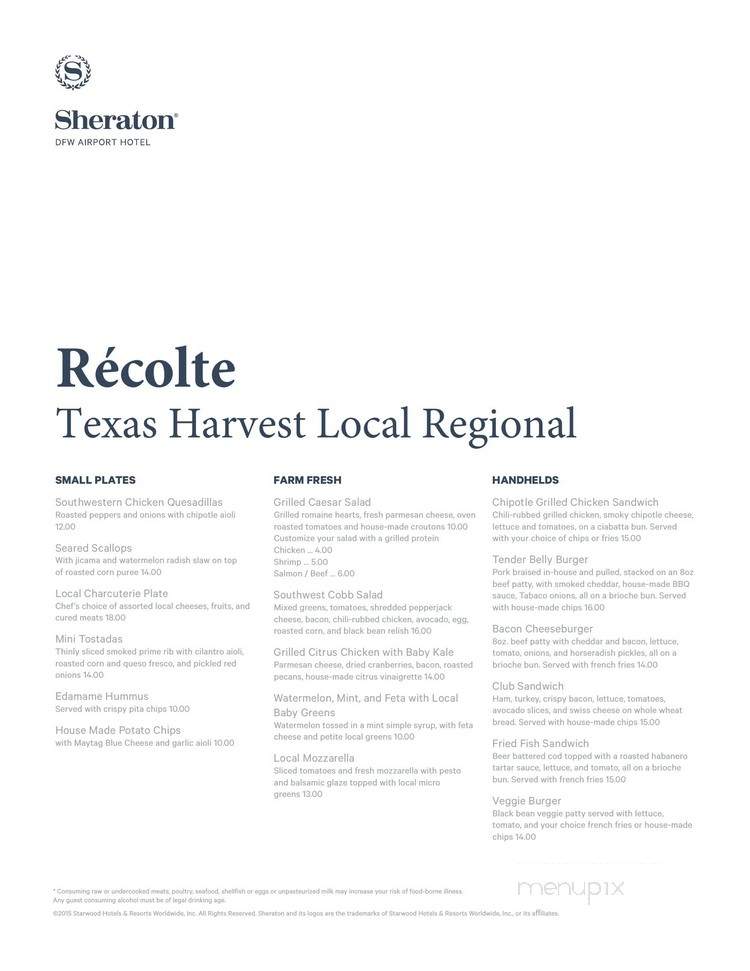 Recolte - Irving, TX menu_pic