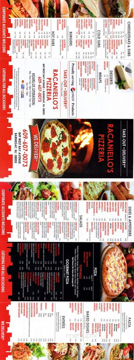 Racaniellos Pizzeria - Barnegat Township, NJ menu_pic
