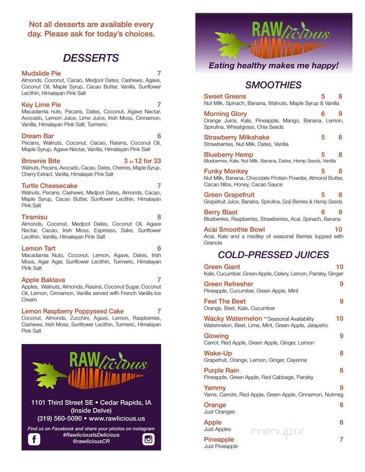 Rawlicious - Cedar Rapids, IA menu_pic