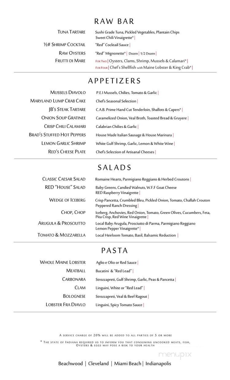 Red The Steakhouse - Indianapolis, IN menu_pic