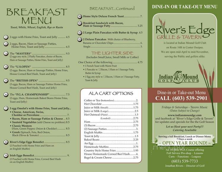 River's Edge Grille & Tavern - Ossipee, NH menu_pic