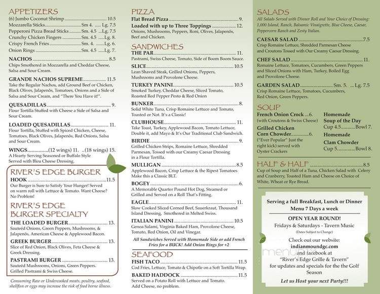 River's Edge Grille & Tavern - Ossipee, NH menu_pic