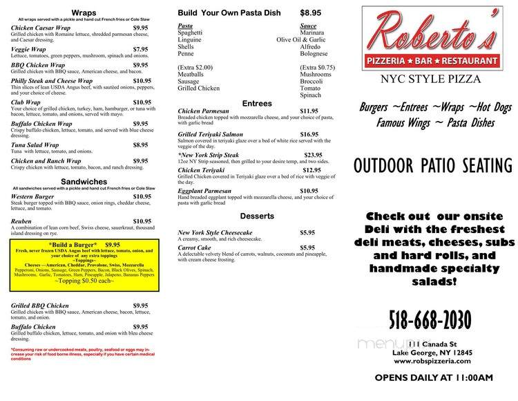 Roberto's Pizzeria Bar Restaurant - Lake George, NY