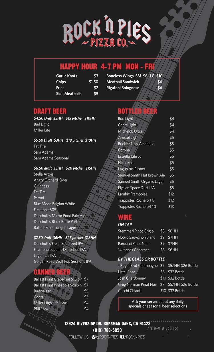 Rock'n Pies - Sherman Oaks, CA menu_pic