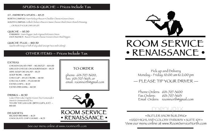 Room Service Renaissance - Ridgeland, MS menu_pic