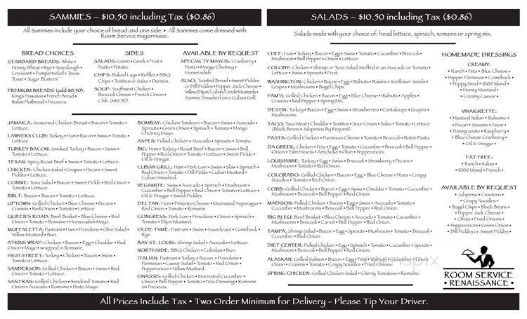 Room Service Renaissance - Ridgeland, MS menu_pic