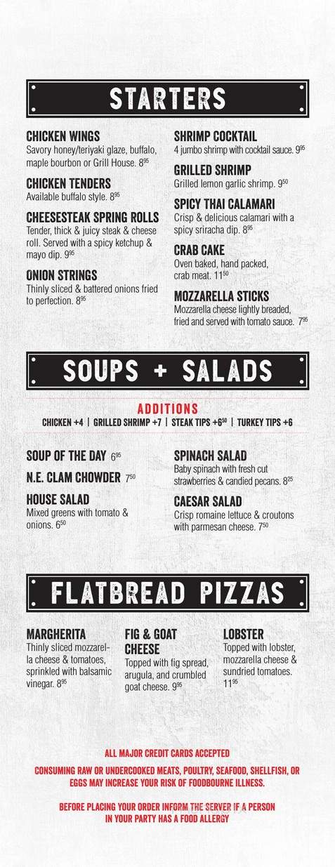Route 1 Grill House - Saugus, MA menu_pic
