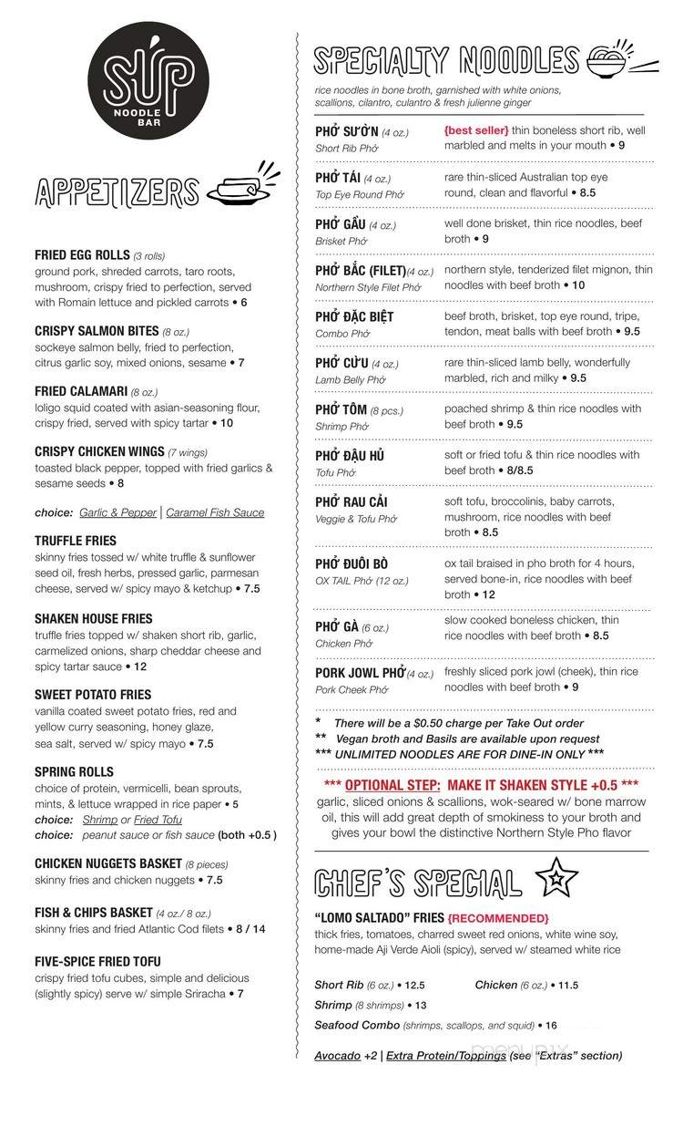 Sup Noodle Bar - Buena Park, CA menu_pic