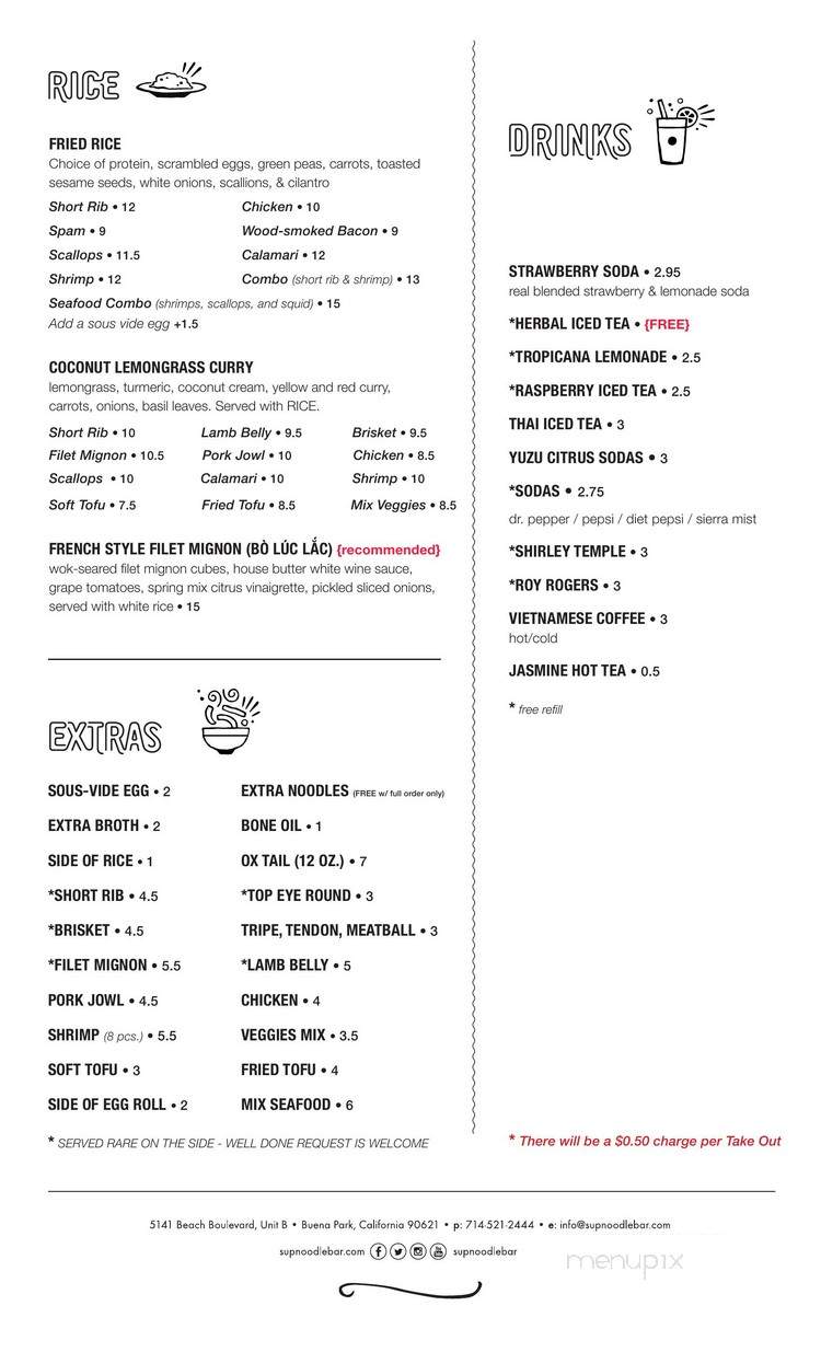 Sup Noodle Bar - Buena Park, CA menu_pic