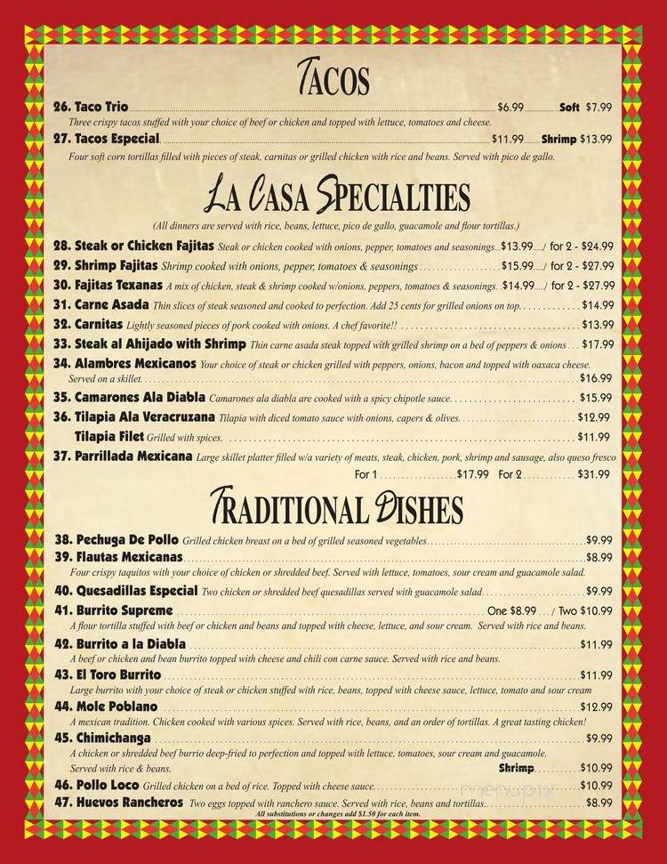 Sabor A Mexico - North Fort Myers, FL menu_pic