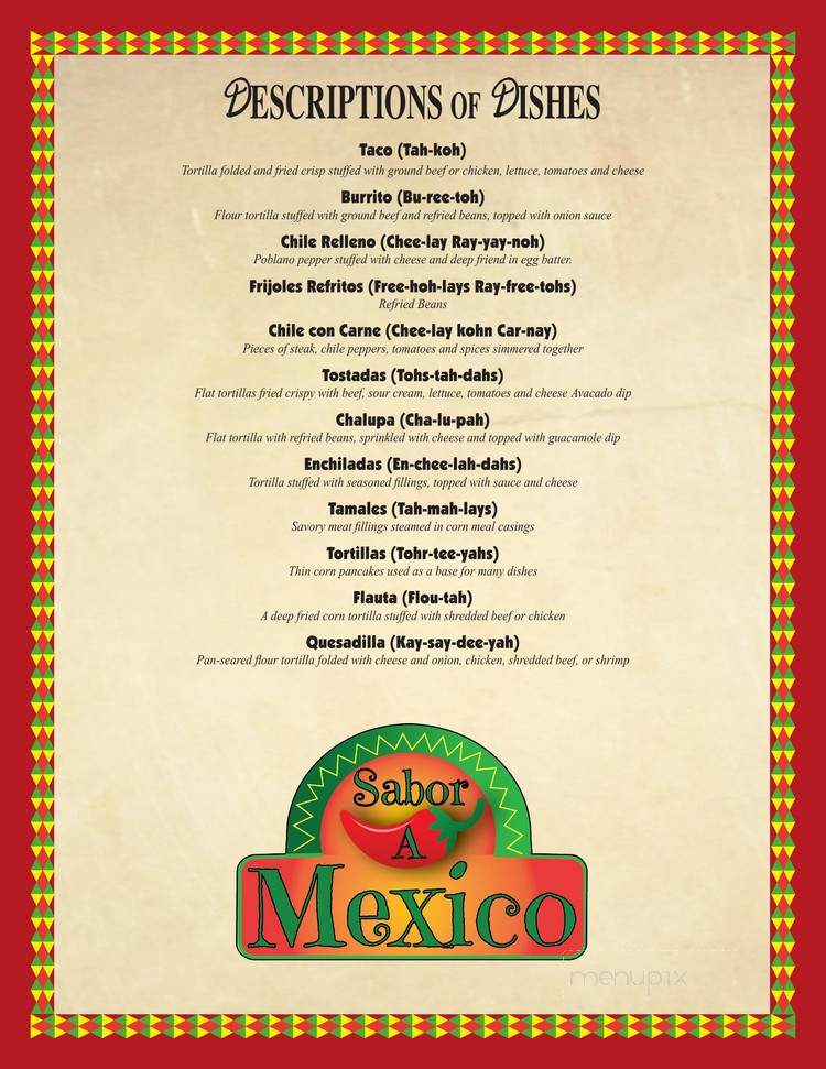 Sabor A Mexico - North Fort Myers, FL menu_pic