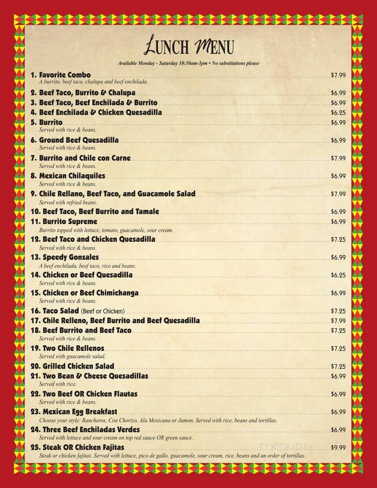 Sabor A Mexico - North Fort Myers, FL menu_pic