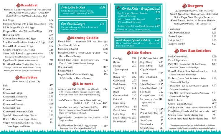 Sam's Place - Lake Havasu City, AZ menu_pic