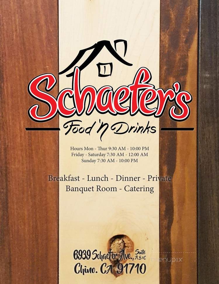 Schaefer's Food 'N Drinks - Chino, CA menu_pic