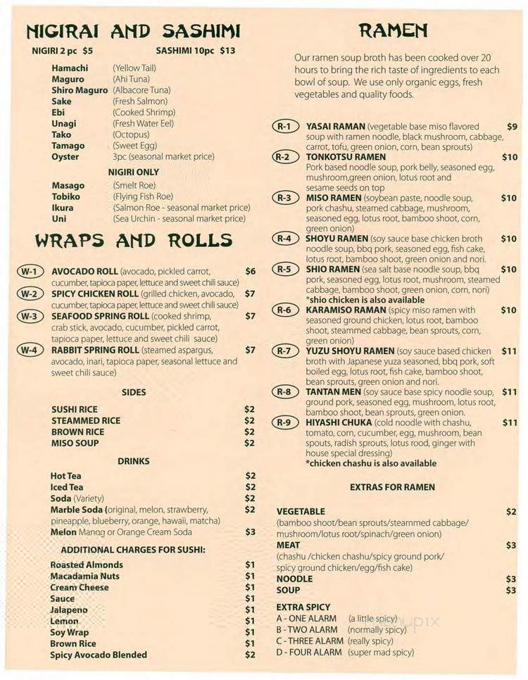 Shiro Ninja Japanese Bistro - Sonora, CA menu_pic